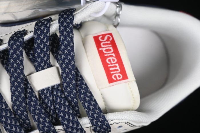 Nike SB Dunk Low Supreme Collaboration Grey Blue Woven Label Anniversary High-End Custom Low-Top Casual Skate Shoes - BB7518-026