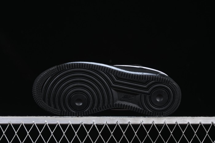 Nike Air Force 1'07 Low Casual Sneakers with 2D Daisy Black White Graffiti Hand-Painted Design - CK0316-063