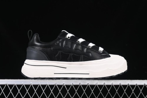 Shoot Brand Replay Black Plum Retro Comfort Leather Anti-Slip Platform Low-Top Casual Sneakers - AJD4