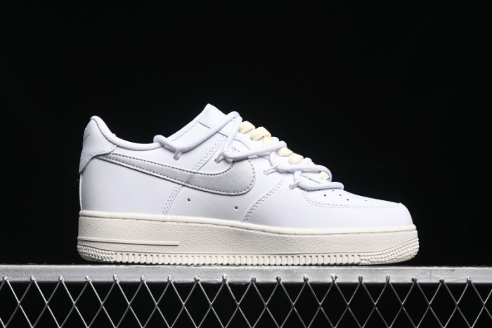 Nike Air Force 1 '07 Low Silver Hook Off-White Style Casual Sneakers - ZH0316-049