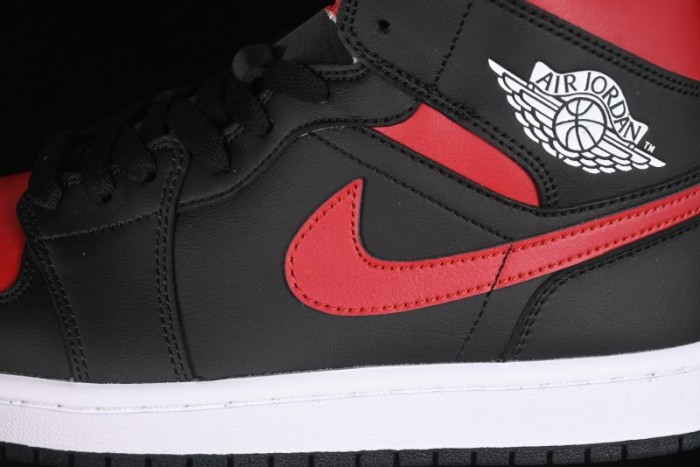 Nike Air Jordan 1 Mid AJ1 Black Red Mid-Top Casual Sneakers - DQ8426-067