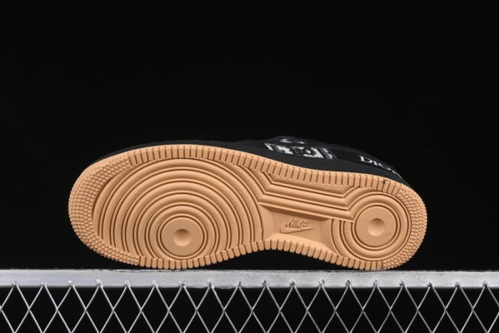 Nike Air Force 1 '07 Low Dior Collaboration Black Gum Knit Casual Sneakers - KK1988-058