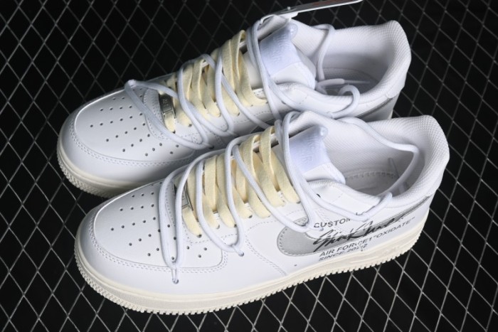 Nike Air Force 1 '07 Low Silver Hook Off-White Style Casual Sneakers - ZH0316-049