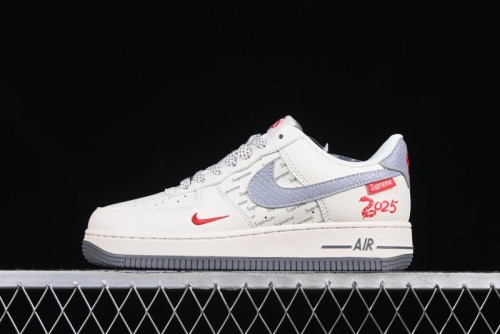 Nike Air Force 1 '07 Low Supreme Snake Year Limited Edition Silver Swoosh Low-Top Casual Sneakers - XS1958-503
