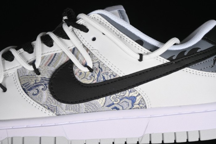 Nike Dunk Low CNY Year of the Dragon Limited Edition SB Lace-Up Casual Sneakers with Silver-White Design - DV0831-101