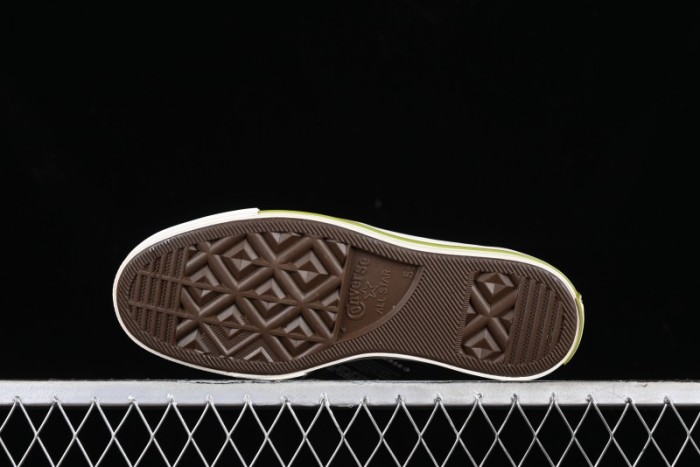 Converse Chuck 70 High Top Casual Canvas Sneakers with Light Beige Upper and Avocado Green Accents - A08530C