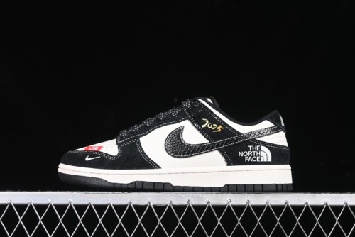 Nike SB Dunk Low The North Face Year of the Snake Black White Black Swoosh Anniversary Custom Low-Top Casual Sneakers - FC1688-210