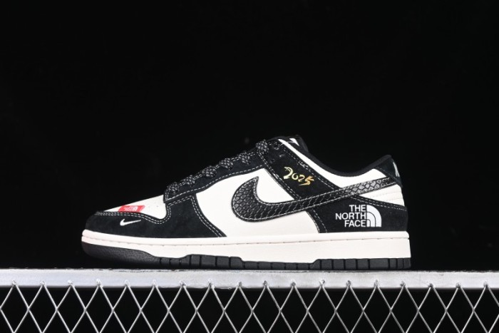 Nike SB Dunk Low The North Face Year of the Snake Black White Black Swoosh Anniversary Custom Low-Top Casual Sneakers - FC1688-210