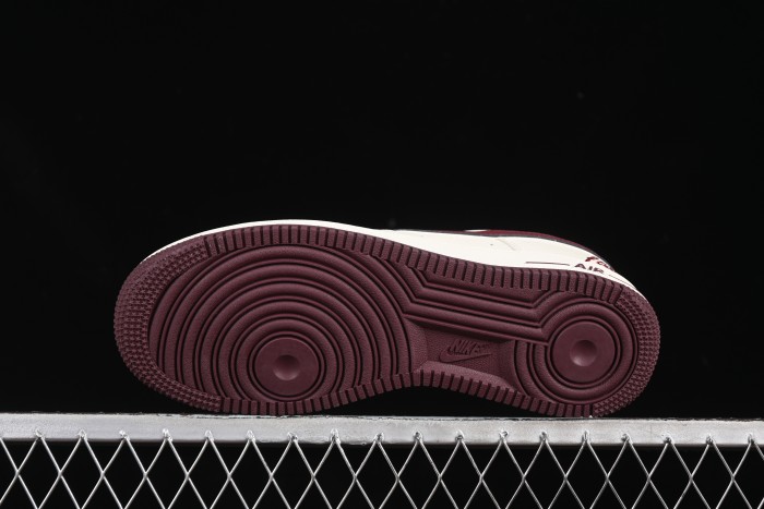 Nike Air Force 1'07 Low  Dream  Casual Sneakers with White Wine Red Swoosh - DR2024-105