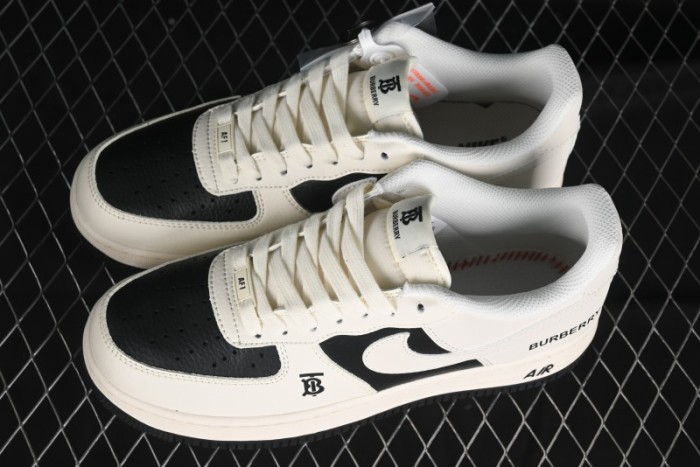 Nike Air Force 1 '07 Low Burberry Collaboration - Black White Patchwork Casual Sneakers - BB8588-227