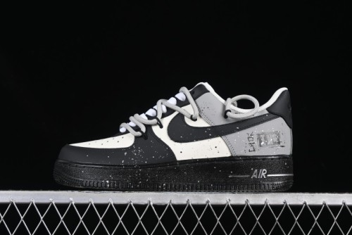Nike Air Force 1'07 Low Star Graffiti Hand-Painted Casual Sneakers with Full-Length Air Cushion - XV7981-476