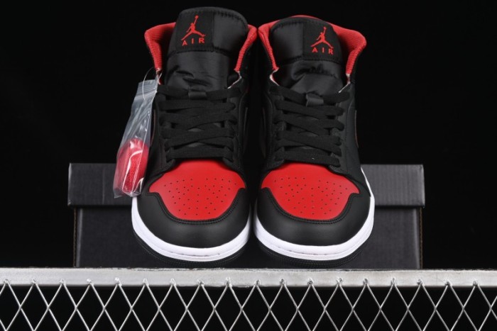 Nike Air Jordan 1 Mid AJ1 Black Red Mid-Top Casual Sneakers - DQ8426-067