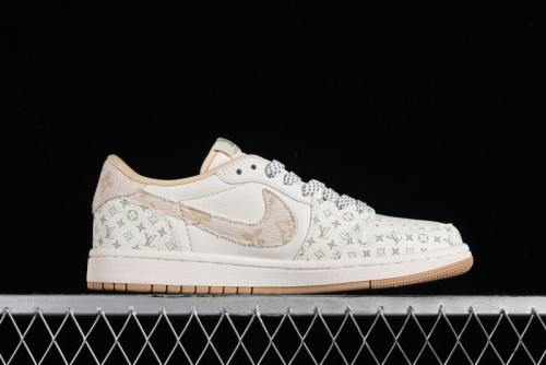 Nike Air Jordan 1 Low OG SP Travis Scott x Fragment Design Retro Sneakers with Reverse Swoosh - SJ2068-006 1