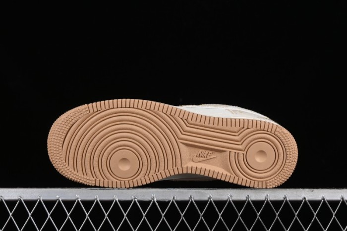 Nike Air Force 1 '07 Low V Collaboration - Khaki Mini Swoosh Low-Top Casual Sneakers - SJ2088-001