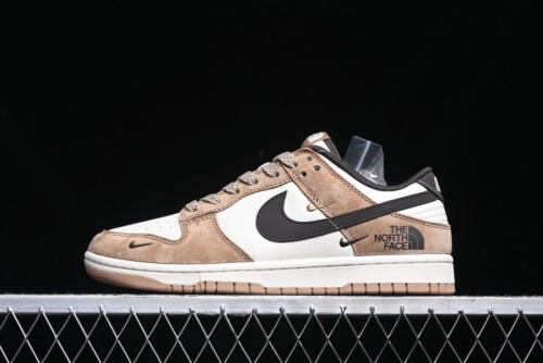 Nike SB Dunk Low The North Face Collaboration - Black White Brown Anniversary High-End Custom Low-Top Casual Skate Shoes - XS1086-004