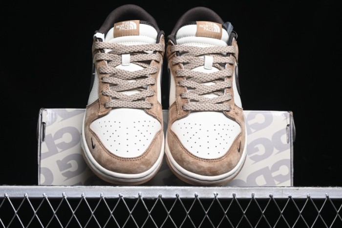 Nike SB Dunk Low The North Face Collaboration - Black White Brown Anniversary High-End Custom Low-Top Casual Skate Shoes - XS1086-004