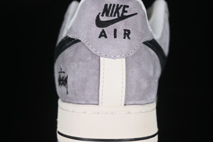 Nike Air Force 1 '07 Low Stussy Collaboration Black Grey Patchwork Low-Top Casual Sneakers - XZ6188-363