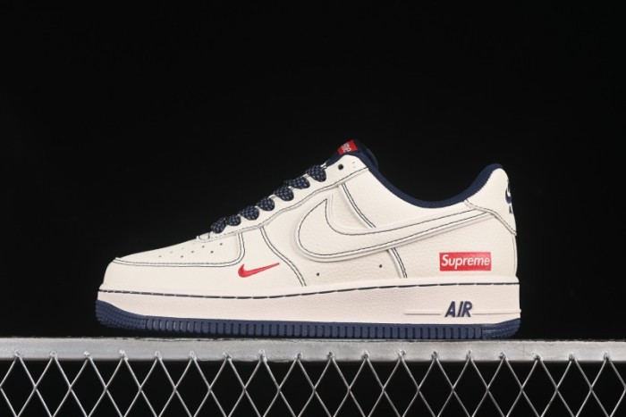 Nike Air Force 1 '07 Low Supreme Collaboration Casual Sneakers with Full-Length Air Cushion - HH7518-074