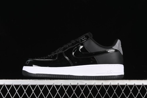 Nike Air Force 1 '07 Low Patent Leather All Black Casual Sneakers - AH6827-001