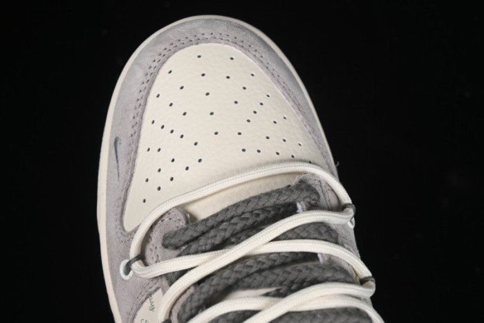 Nike SB Dunk Low Stussy Collaboration - Strap Grey Embroidered Swoosh Anniversary Custom Low-Top Casual Skate Shoes - SJ2068-307