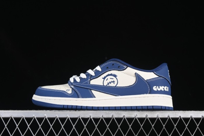 Nike Travis Scott x Fragment Design x Air Jordan 1 Low OG SP Retro Sneakers with Cactus Jack and Fragment Branding - XS2024-016
