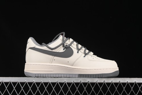 Nike Air Force 1 '07 Low Supreme Collaboration Dual-Tone Gray Lace-Up Casual Sneakers - DM6868-071