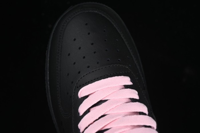 Nike Air Force 1 '07 Low Casual Sneakers with Black & Pink Double Swoosh - CW2288-028
