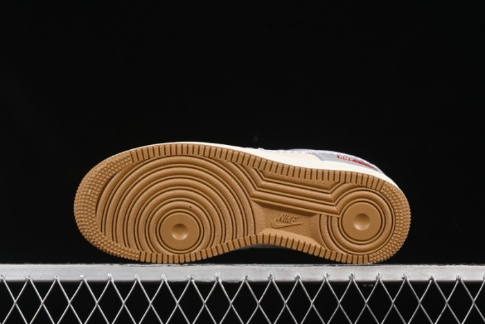 Nike Air Force 1 '07 Low Supreme Collaboration Light Grey Gum Casual Sneakers - KK1988-075