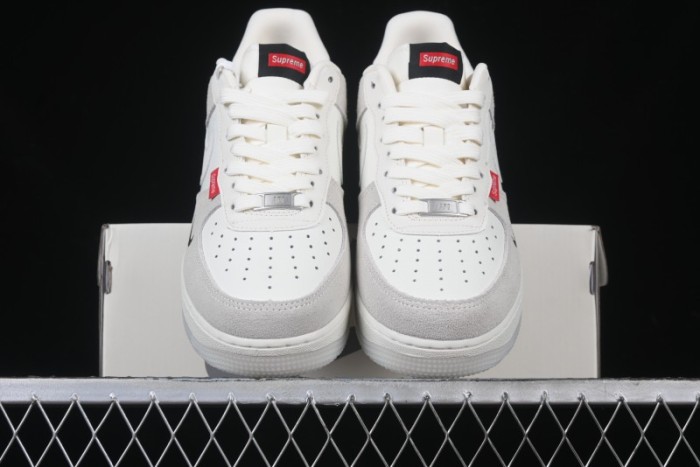 Nike Air Force 1 '07 Low Supreme Collaboration - Beige Grey Woven Label Casual Sneakers - CH6336-517