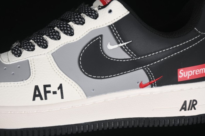 Nike Air Force 1'07 Low Supreme Casual Sneakers in Beige Grey Black - HH7518-055
