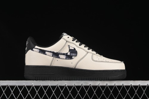 Nike Air Force 1 '07 Low Stussy Collaboration Checkerboard Black White Low-Top Casual Sneakers - KK1988-071