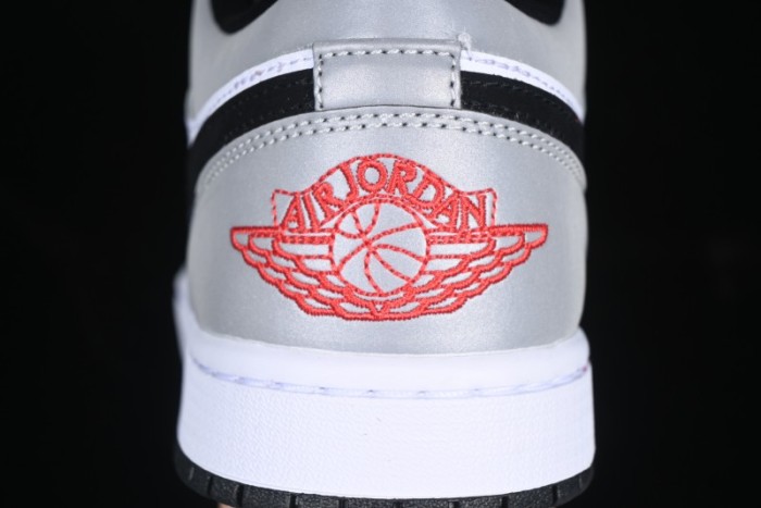 Nike Air Jordan 1 Low Retro Casual Sneakers with Black Swoosh - HF3148-106