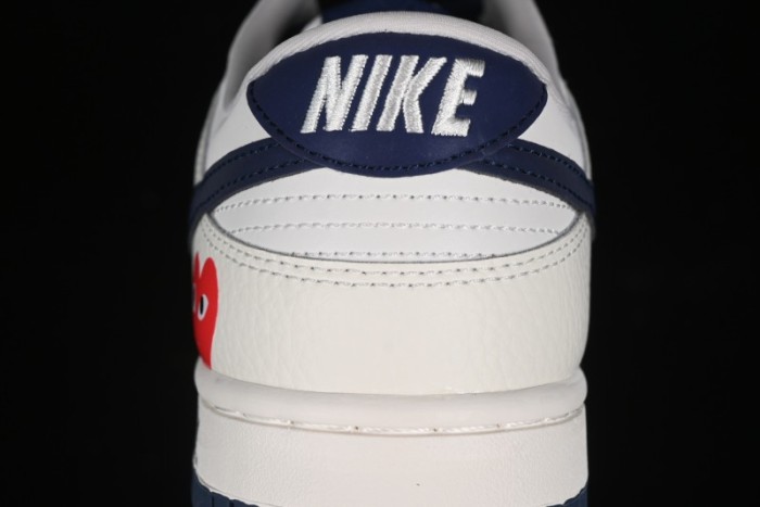 Nike SB Dunk Low Supreme Collaboration - Double Swoosh Beige Navy Anniversary Custom Low-Top Casual Skate Shoes - XX2025-668