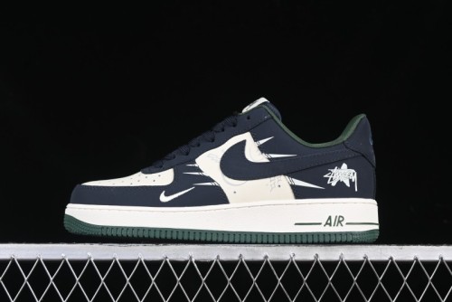 Nike Air Force 1 '07 Low Stussy Collaboration Explosive Blue Low-Top Casual Sneakers - KK1988-040