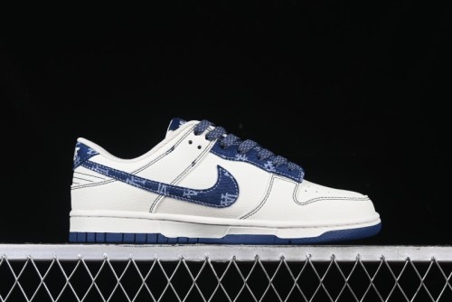 Nike SB Dunk Low MLB Collaboration - Denim Blue Swoosh Anniversary Customized Low-Top Casual Sneakers - DJ2024-044