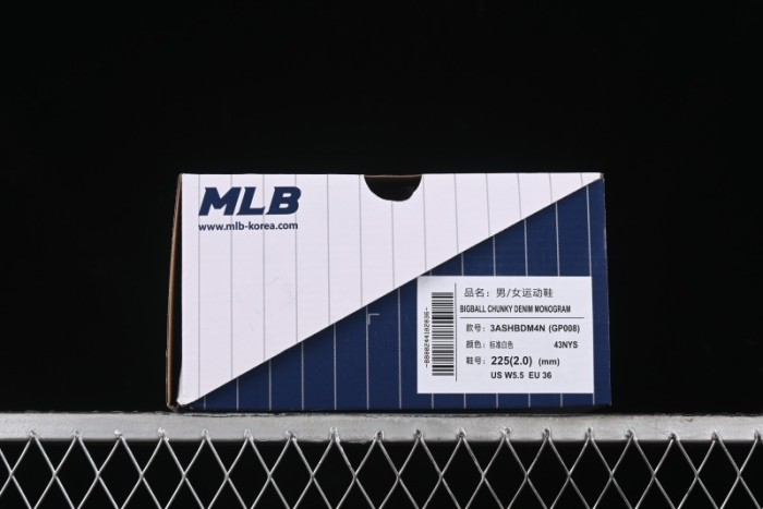 New York Yankees MLB Bigball Chunky Denim Monogram Platform Sneakers - 3ASHBDM4N43NYS