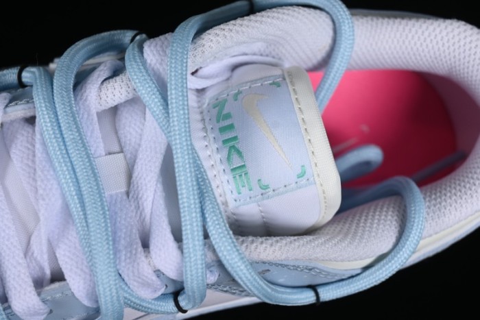 Nike Dunk Low SB Casual Sneakers in Light Blue with Sea Salt Lime Accents - FJ7743-194 1