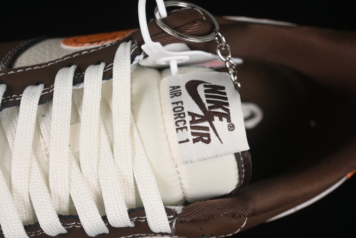 Nike Air Force 1 '07 Low Collaboration Dark Brown Swoosh Casual Sneakers - KK1988-080