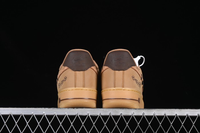Nike Air Force 1'07 Low Wheat Casual Sneakers with Full-Length Air Cushion - CJ9179-200