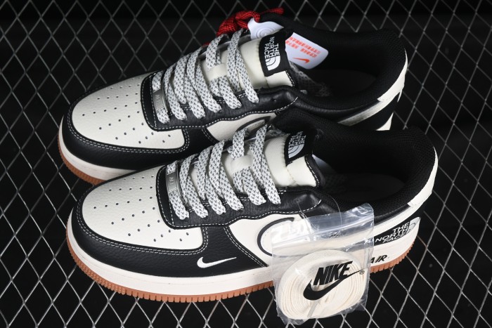 Nike Air Force 1'07 Low The North Face Collaboration Black Lychee Pattern Gum Sole Casual Sneakers - XZ6188-114