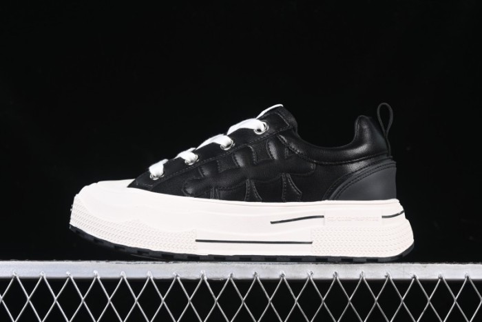 Shoot Brand Replay Black Plum Retro Comfort Leather Anti-Slip Platform Low-Top Casual Sneakers - AJD4