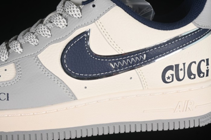 Nike Air Force 1 '07 Low Gucci Collaboration Grey Blue Swoosh Casual Sneakers - XS1958-543