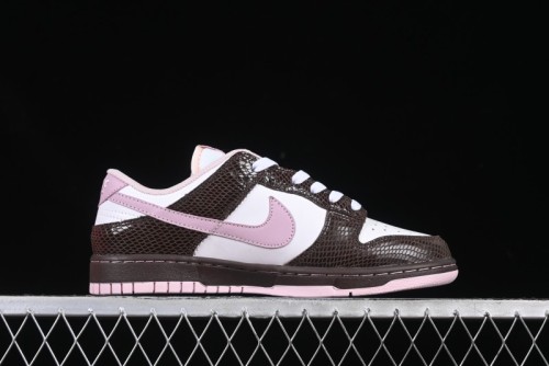 Nike Dunk Low Retro Sneakers in Grey Purple Snakeskin Leather - HV6932-299