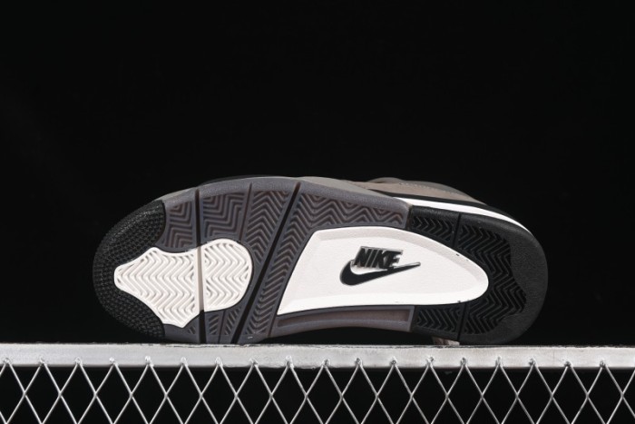 Nike Air Jordan 4 Retro Sneakers in Cave Stone Brown Suede with Black Mesh - FV5029-200