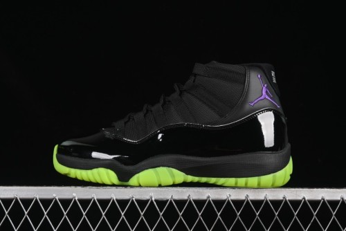 Nike Air Jordan 11 Retro CT8012-003 Basketball Shoes in Black & Guacamole Green