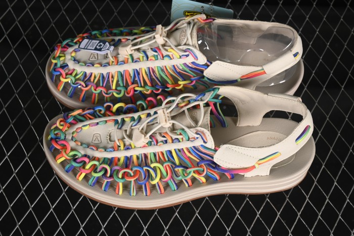 Keen Uneek Flat-M Woven Elastic Strap Camouflage Outdoor Sandals for Hiking and Water Sports - 1025169 CAMOUFLAGE