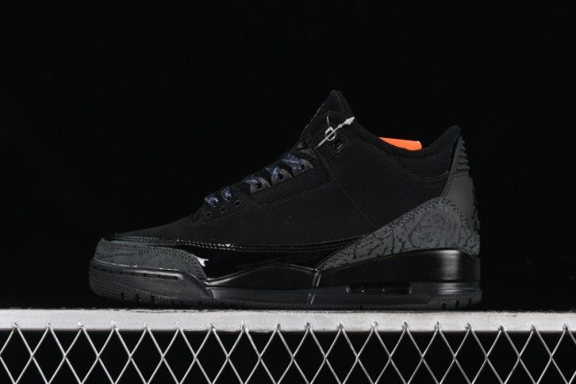 Nike Air Jordan 3 Retro Basketball Shoes in Midnight Black - CT8532-001