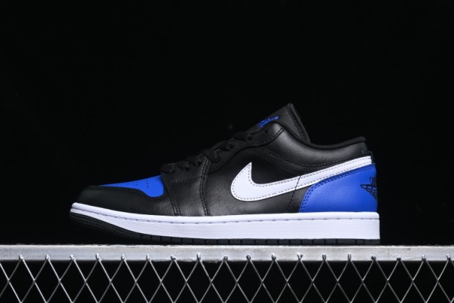 Nike Air Jordan 1 Low Retro Basketball Shoes Black Blue - 553558-042