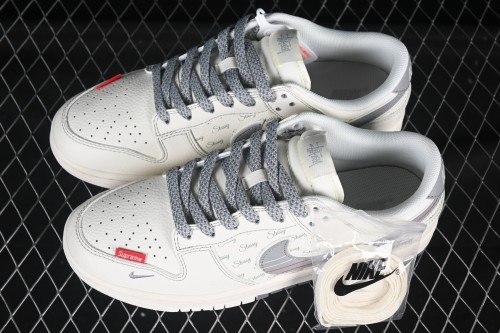 Nike SB Dunk Low Stussy Anniversary Customized Low-Top Casual Skate Shoes with Stripe Swoosh - XS6089-535