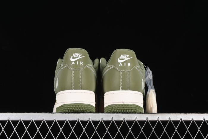 Nike Air Force 1 '07 Low Bape Collaboration - Dark Green Grey Low Top Casual Sneakers BB6566-205
